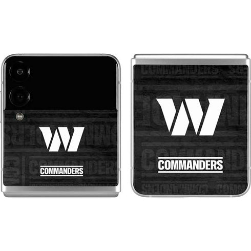 NFL Washington Commanders Black and White Galaxy Z Flip4 5G Skin